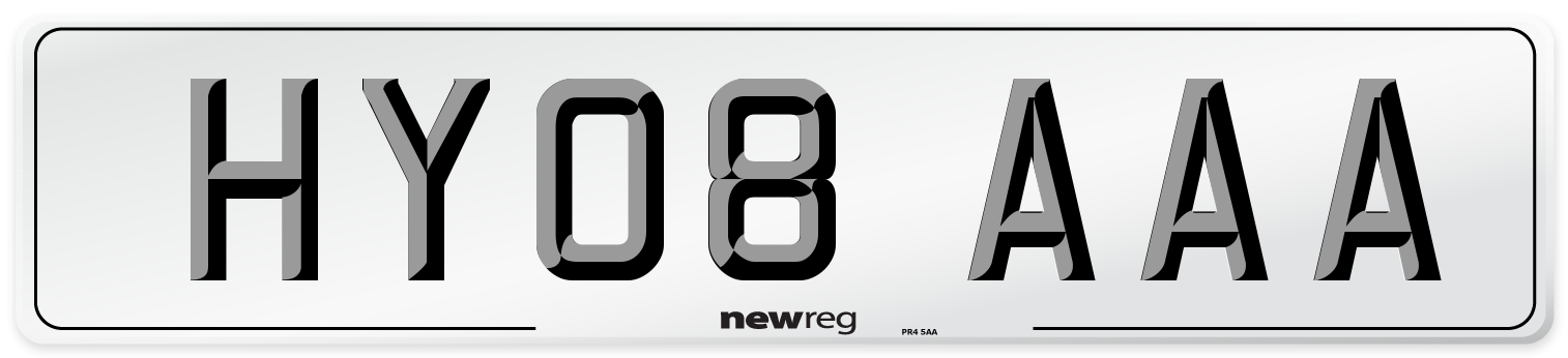 HY08 AAA Number Plate from New Reg